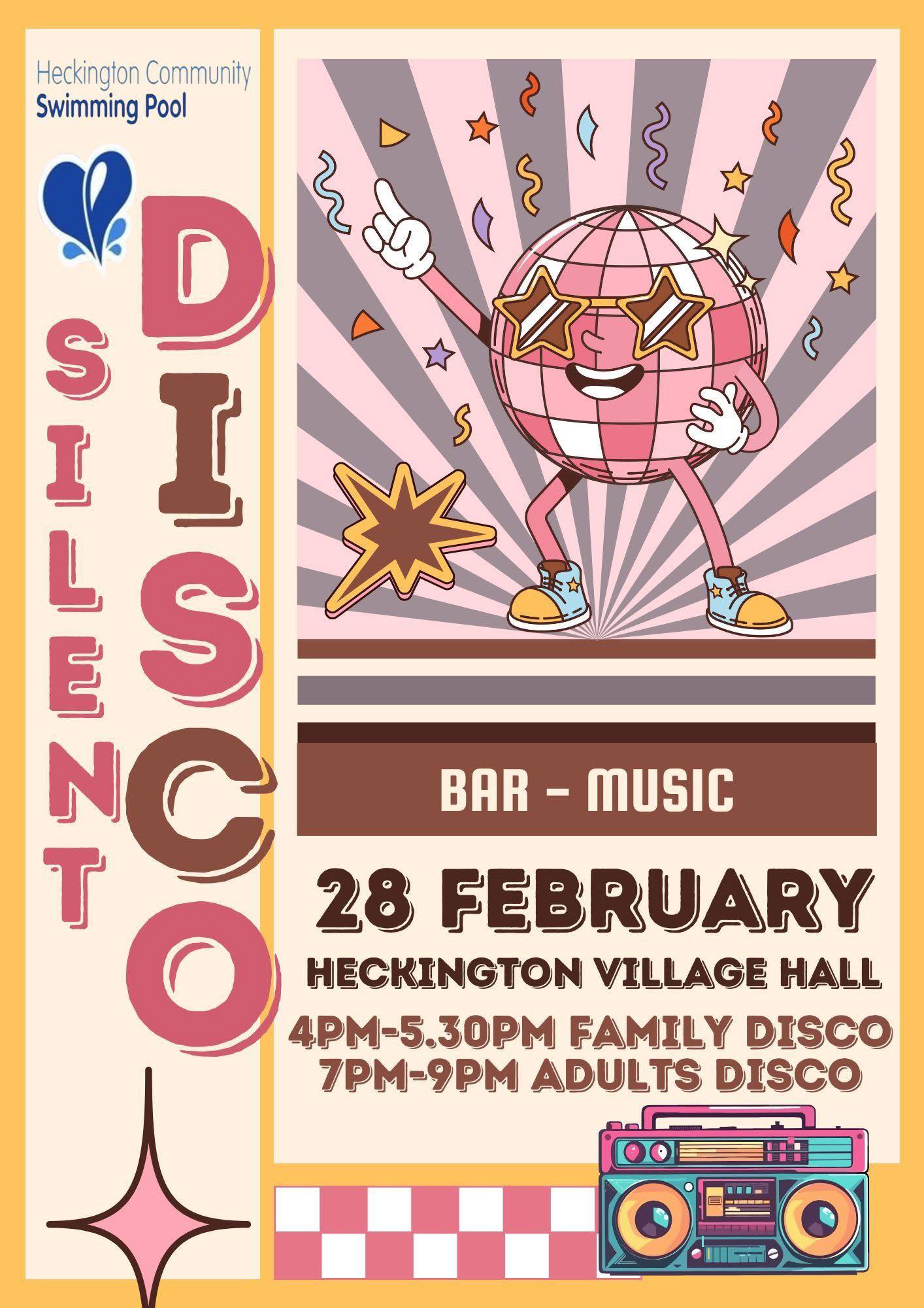 Silent Disco Fundraiser Poster - 28 Feb 2026